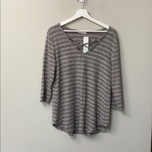 Emory Park dulce3/4 sleeve hacci knit top XL. NWT